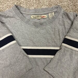 POINT ZERO VINTAGE Mens Grey Short Sleeve T Shirt Striped Accents Size Medium